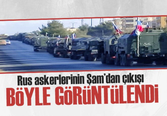 Rus askerlerinin Şam’dan çıkışı böyle görüntülendi