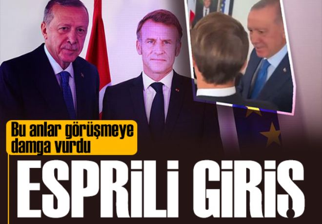 Erdoğan-Macron görüşmesinde esprili giriş gündem oldu 